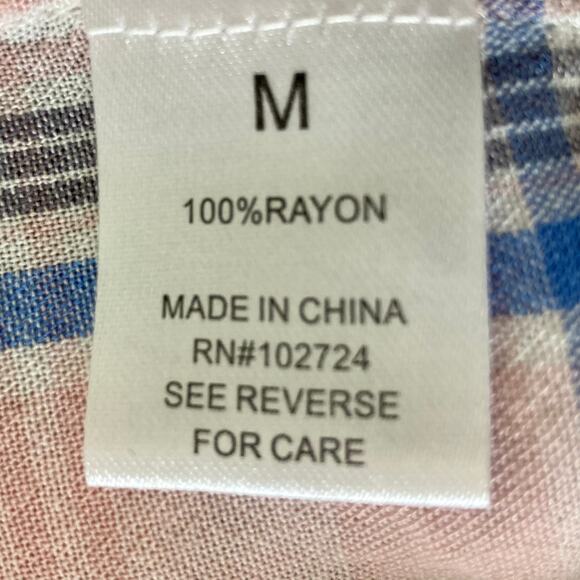 Women's Plaid Button Down Shirt size medium pink & blue by Hester & Orchard - Picture 5 of 6